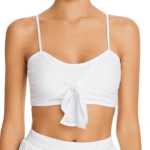 Aqua Linen Bandeau Top S
